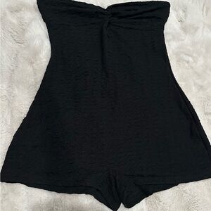 Black Strapless Romper
